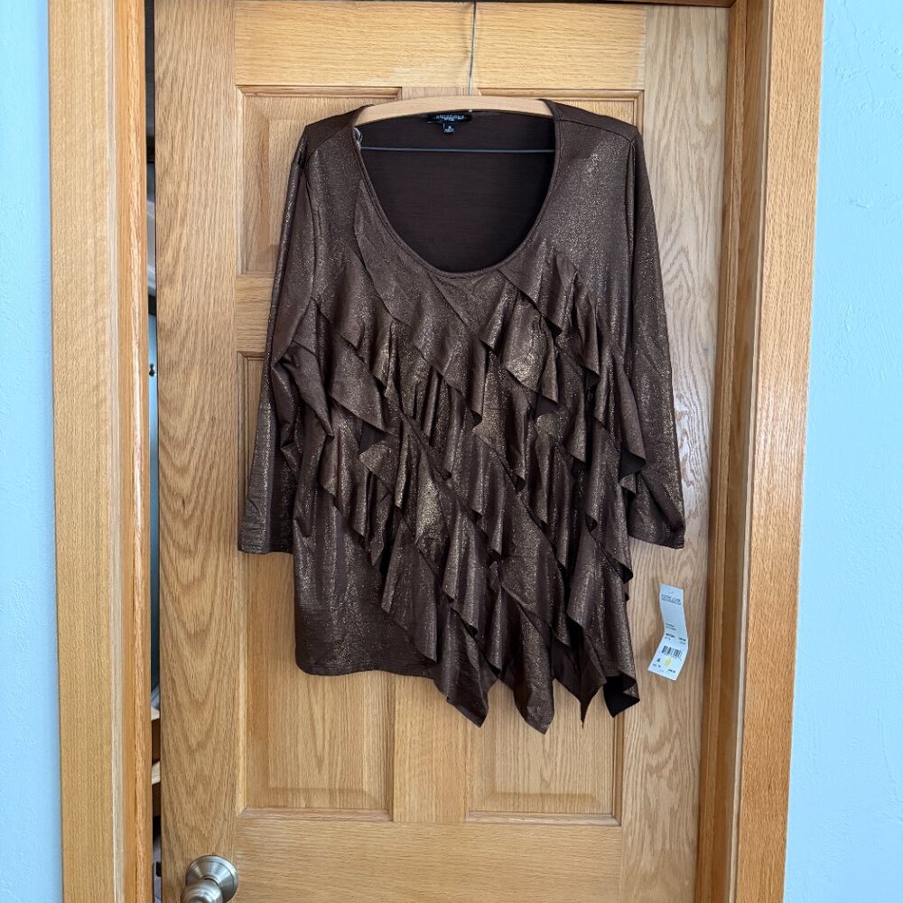 Notations Blouse, 3/4 sleeve, Size 1X